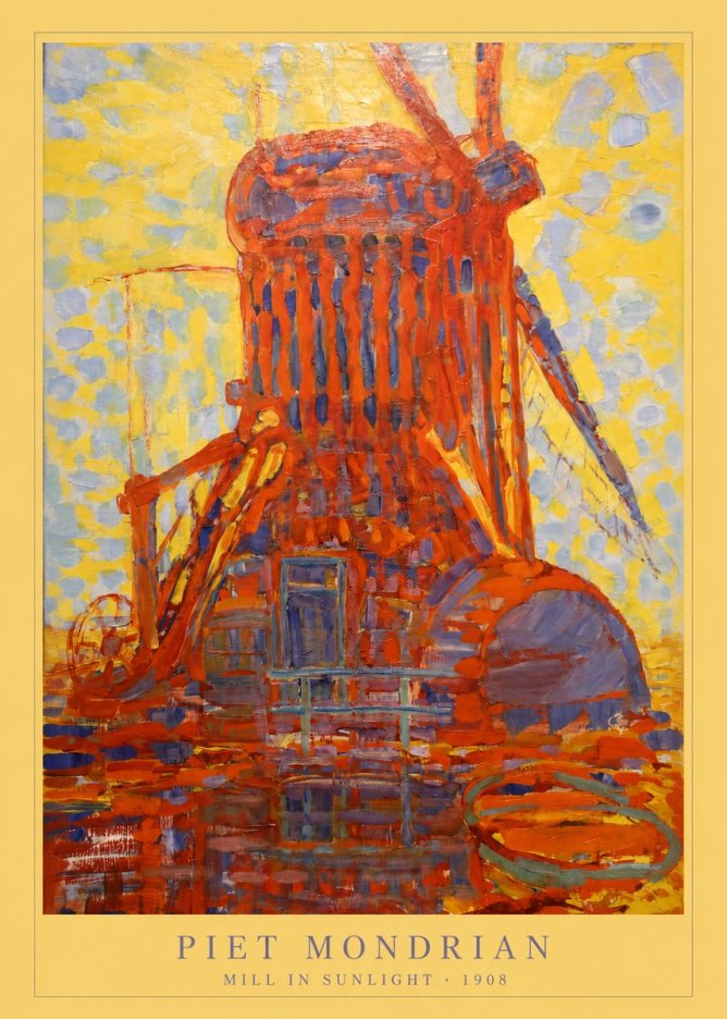 Piet Mondrian Mill in Sunlight No6 - Affiche