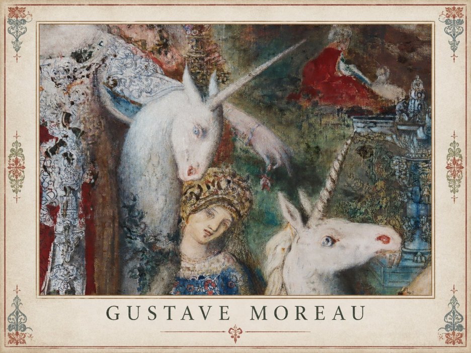 Gustave Moreau The Unicorns II No1 - Affiche