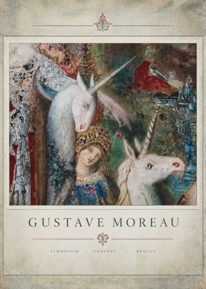 Gustave Moreau The Unicorns II No3 - Affiche