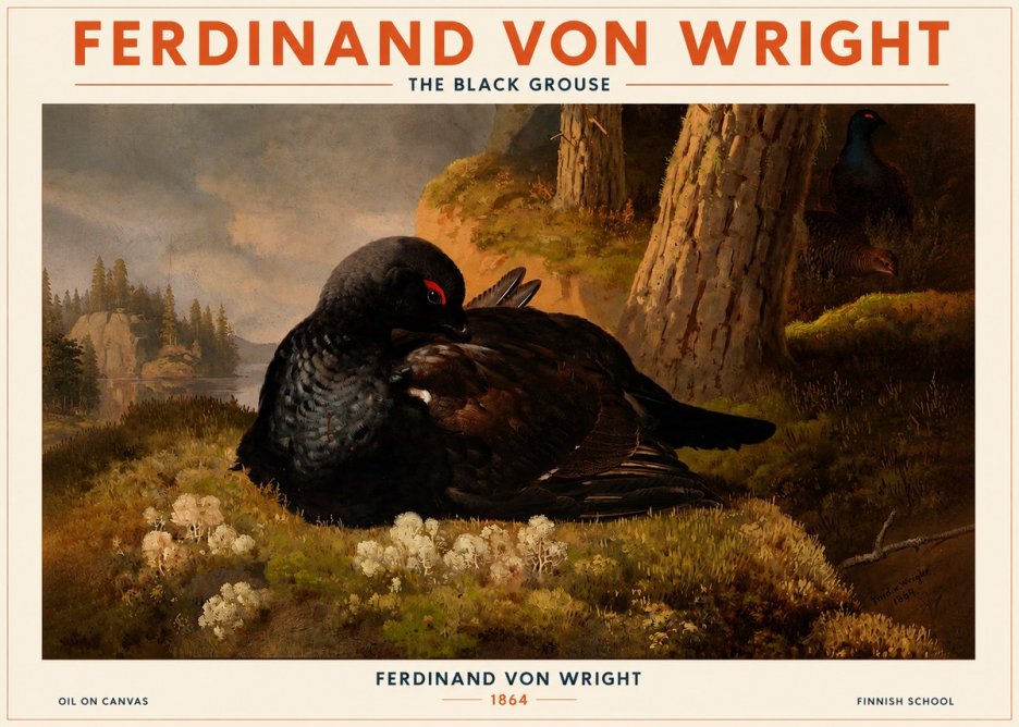 Ferdinand von Wright The Black Grouse No2 - Affiche