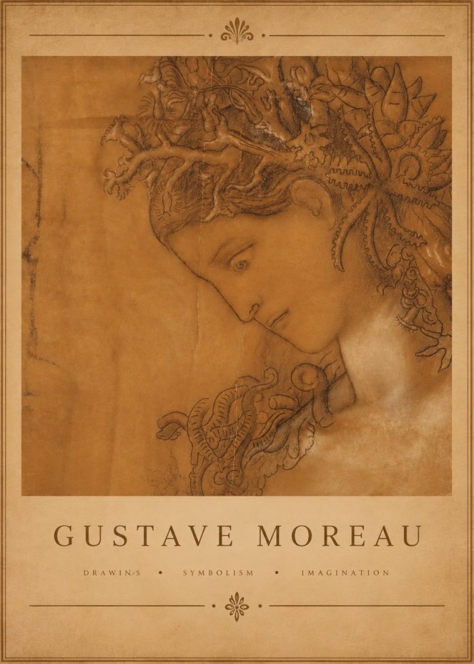 Gustave Moreau Head of a Woman No5 - Affiche