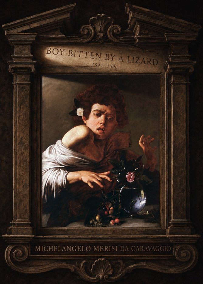 Michelangelo Merisi da Caravaggio Boy Bitten by a Lizard No4 - Affiche