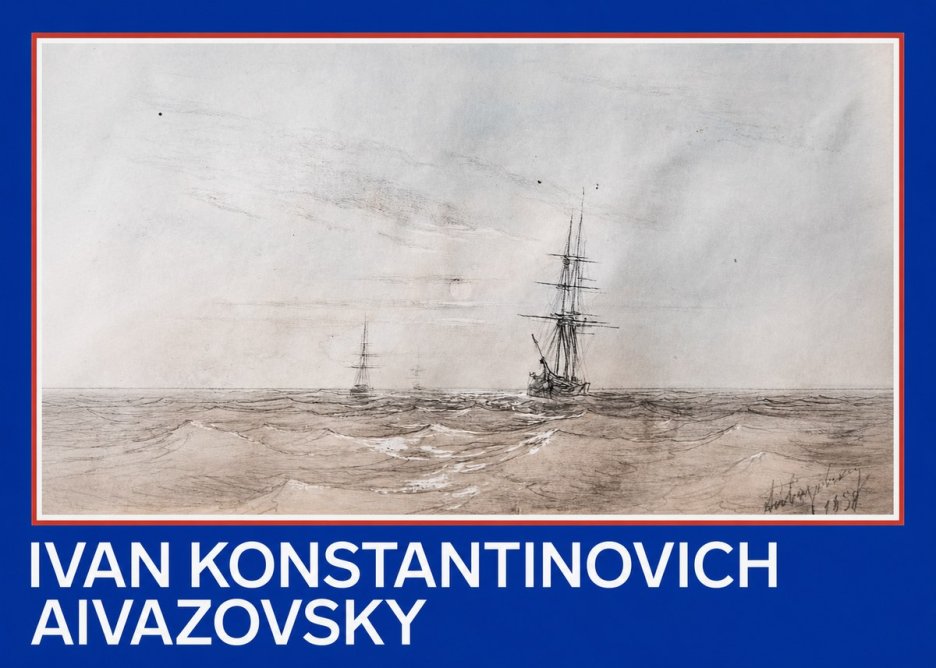 Ivan Konstantinovich Aivazovsky Two Sailing Ships at Sea No2 - Affiche