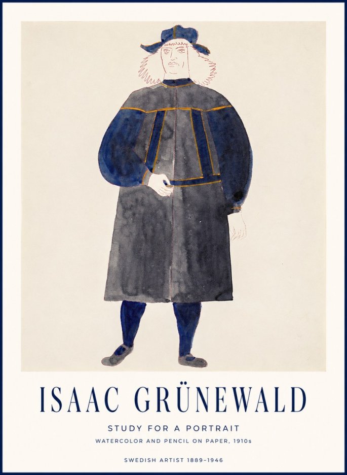 Isaac Grünewald Study for a Portrait No1 - Affiche