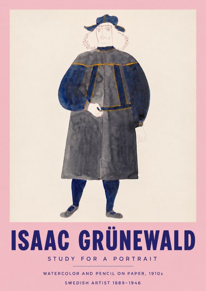 Isaac Grünewald Study for a Portrait No3 - Affiche