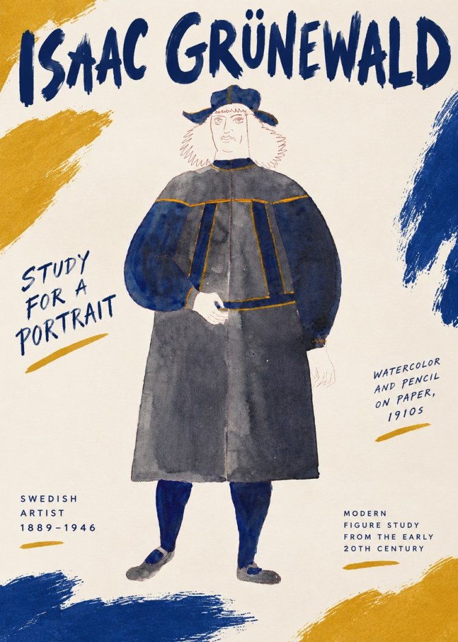 Isaac Grünewald Study for a Portrait No6 - Affiche