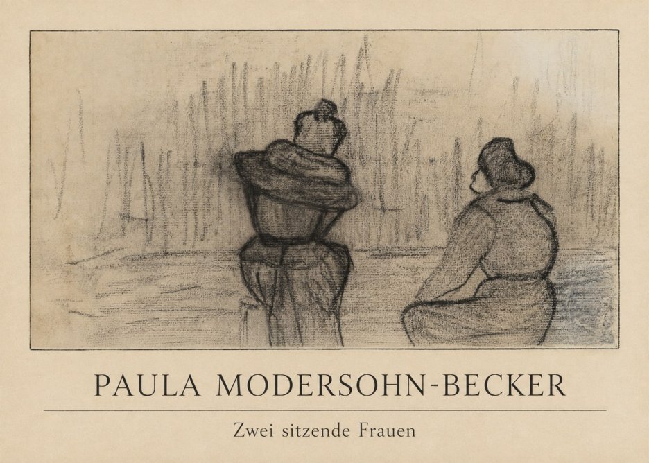 Paula Modersohn-Becker Zwei Sitzende Frauen No1 - Affiche