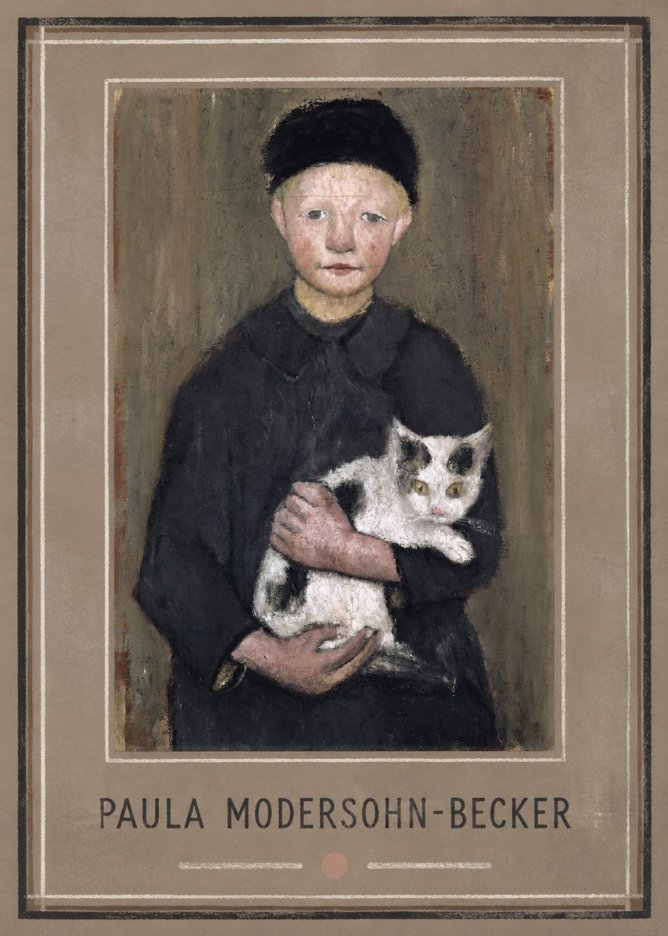 Paula Modersohn-Becker Girl with Cat No1 - Affiche