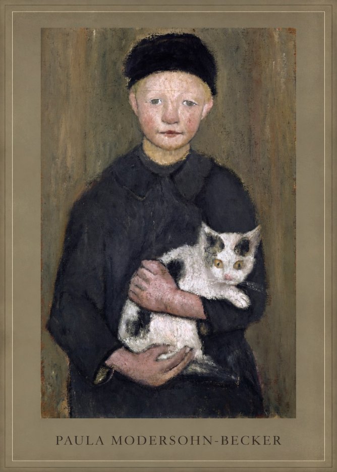 Paula Modersohn-Becker Girl with Cat No5 - Affiche