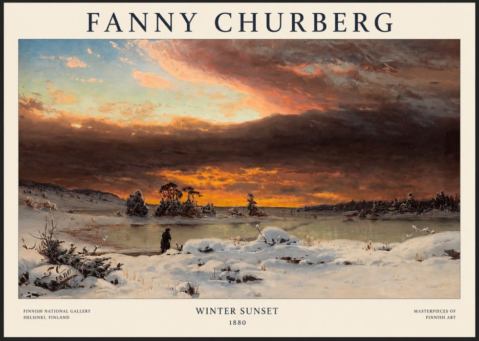 Fanny Churberg Winter Sunset No1 - Affiche