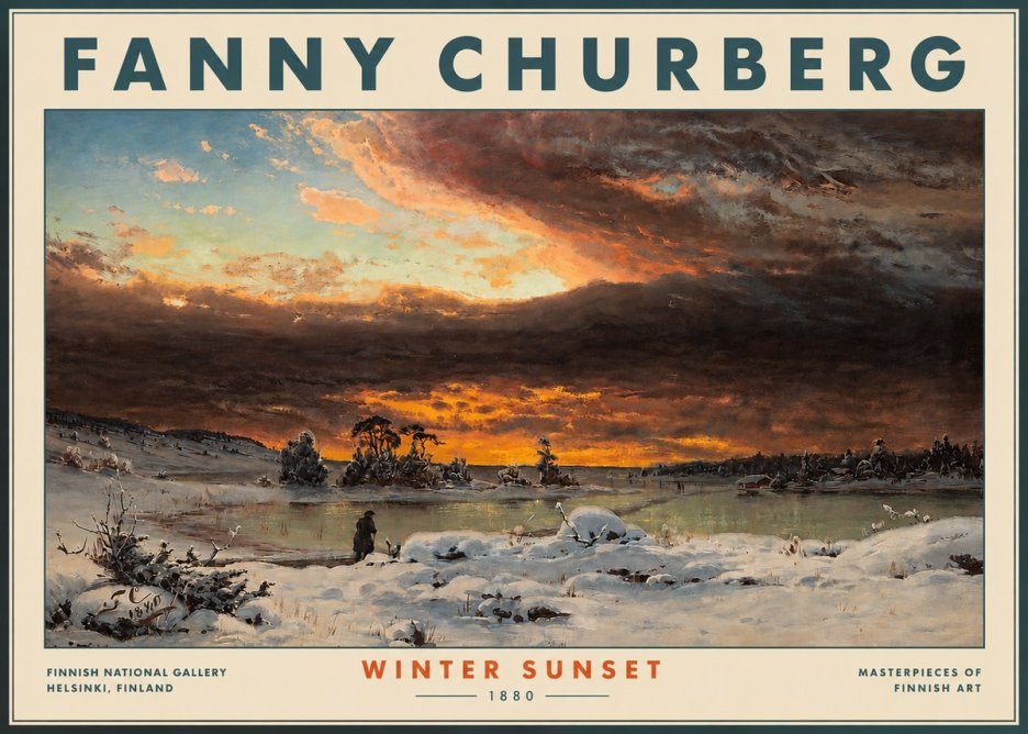 Fanny Churberg Winter Sunset No3 - Affiche