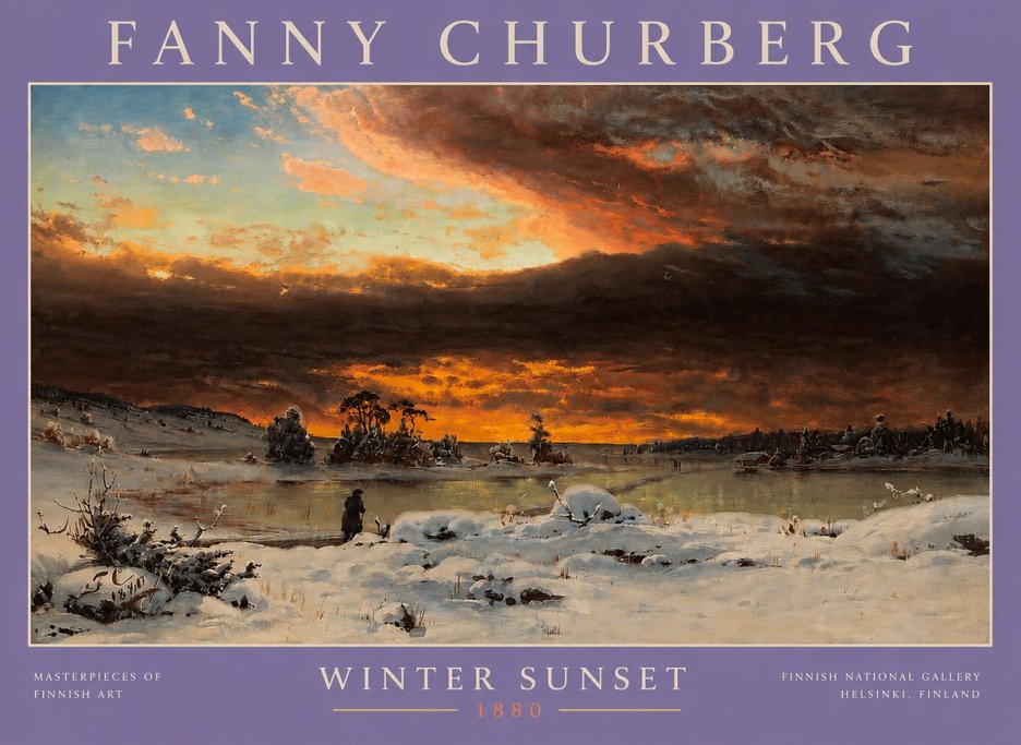 Fanny Churberg Winter Sunset No4 - Affiche