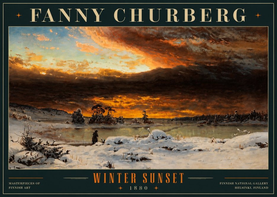 Fanny Churberg Winter Sunset No5 - Affiche