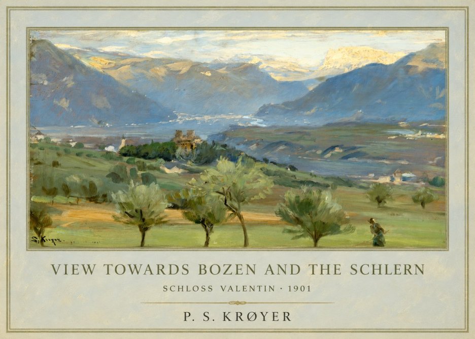 P.S. Krøyer View Towards Bozen and the Schlern No1 - Affiche