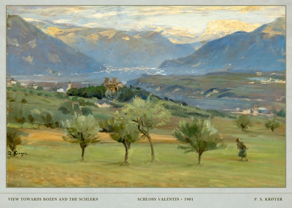 P.S. Krøyer View Towards Bozen and the Schlern No5 - Affiche