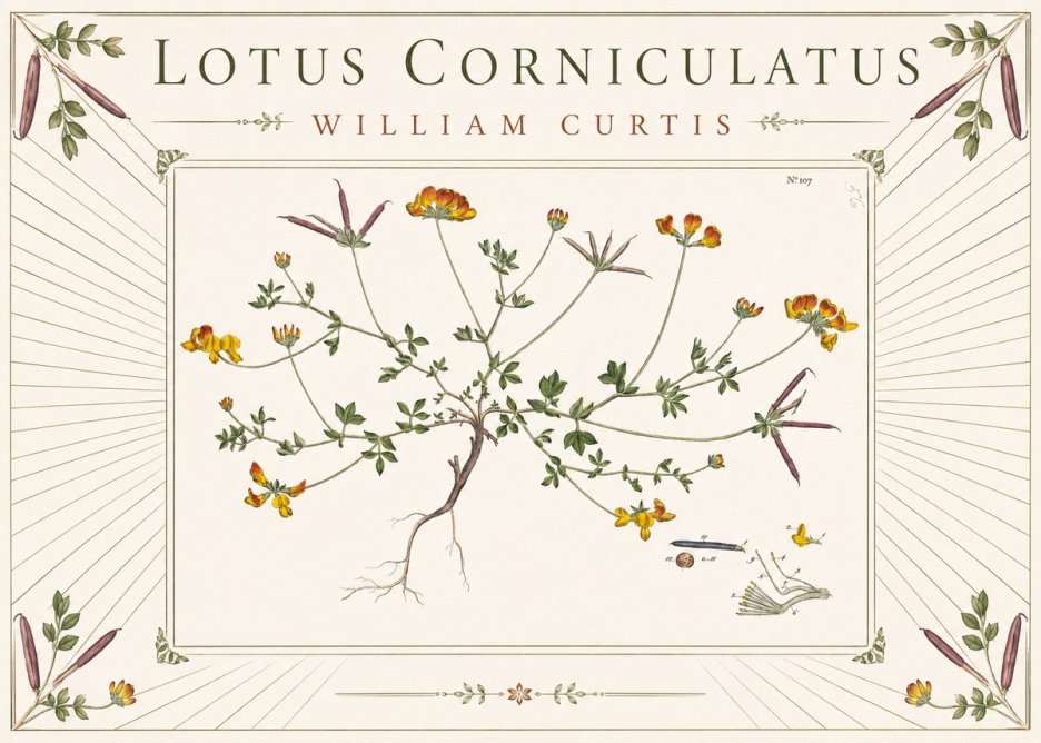 William Curtis Lotus Corniculatus I No3 - Affiche