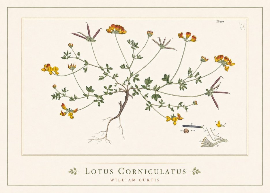 William Curtis Lotus Corniculatus I No5 - Affiche