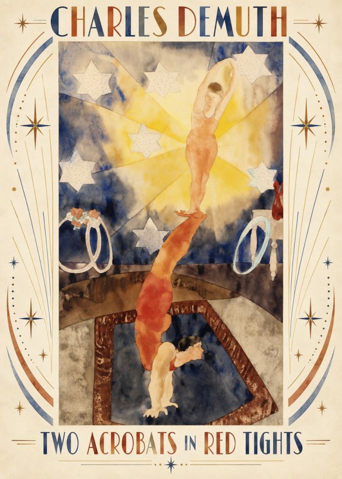 Charles Demuth Two Acrobats in Red Tights No3 - Affiche