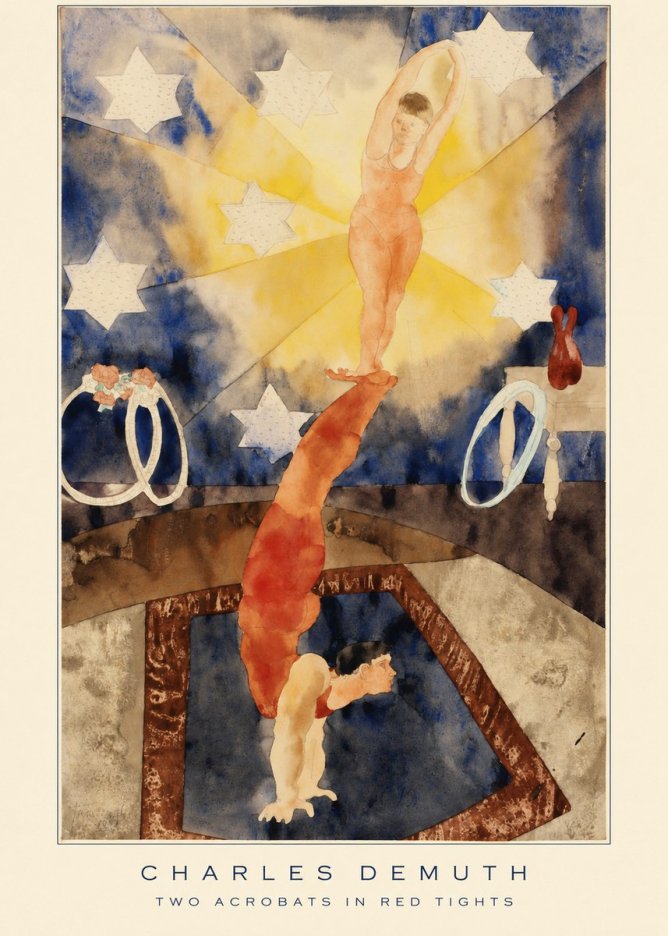 Charles Demuth Two Acrobats in Red Tights No6 - Affiche