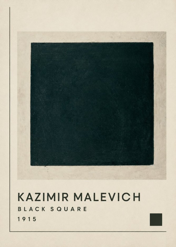 Kazimir Malevich Black Square No1 - Affiche