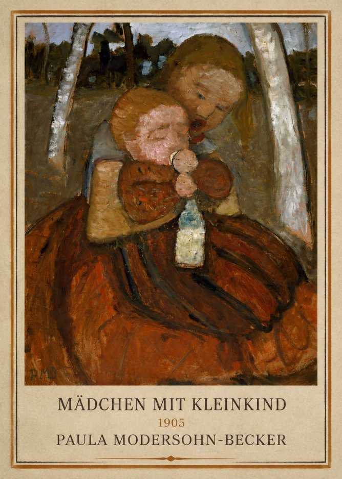 Paula Modersohn-Becker Mädchen Mit Kleinkind I No1 - Affiche