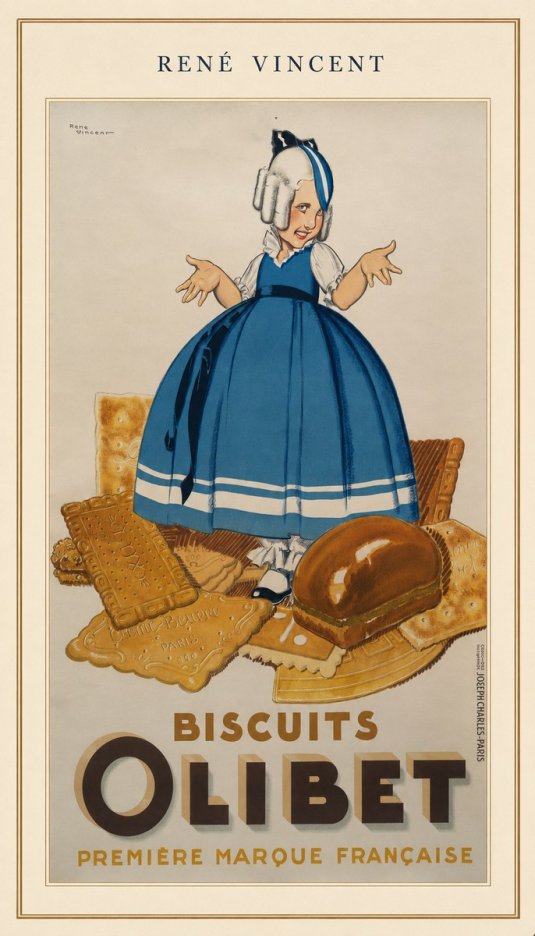 René Vincent Biscuits Olibet No3 - Affiche