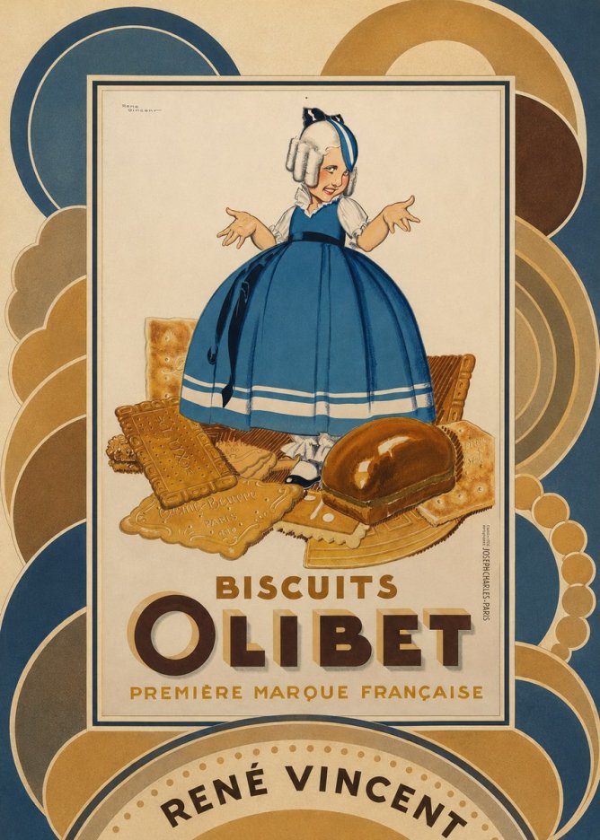 René Vincent Biscuits Olibet No5 - Affiche