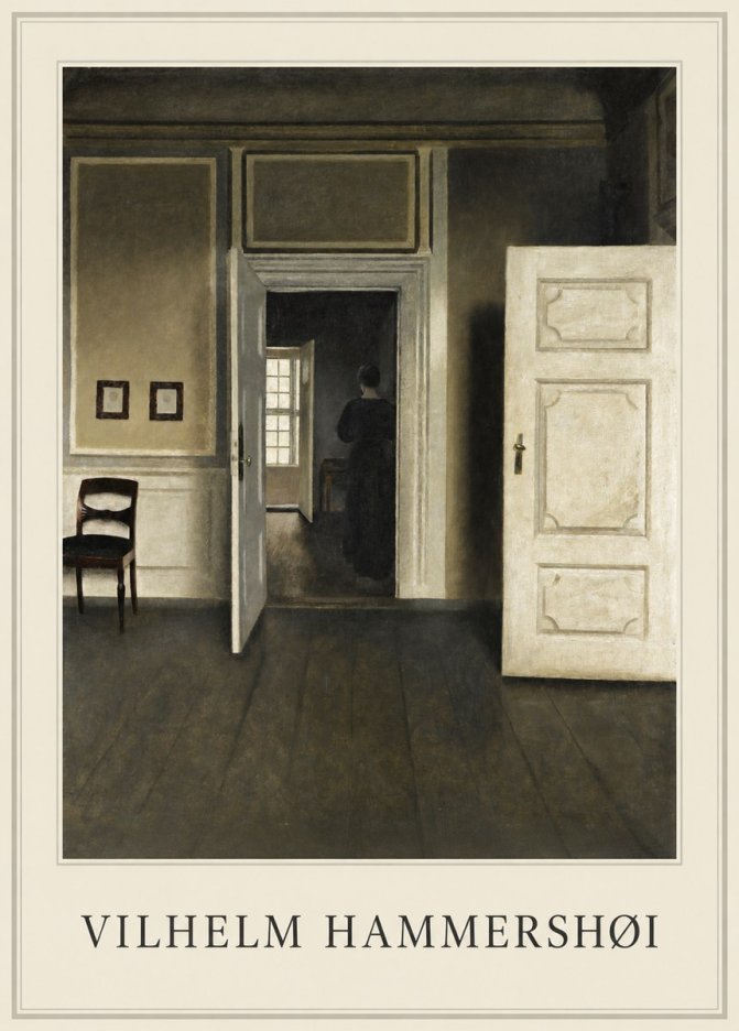 Vilhelm Hammershøi Interior, Strandgade 30 I No1 - Affiche
