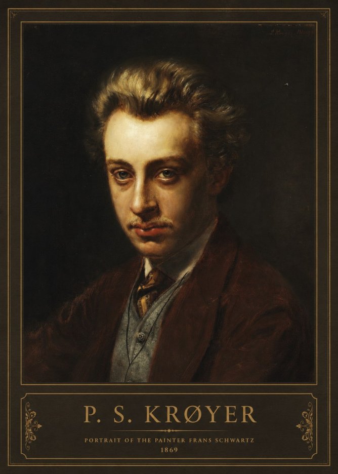 P.S. Krøyer Portrait of the Painter Frans Schwartz No2 - Affiche