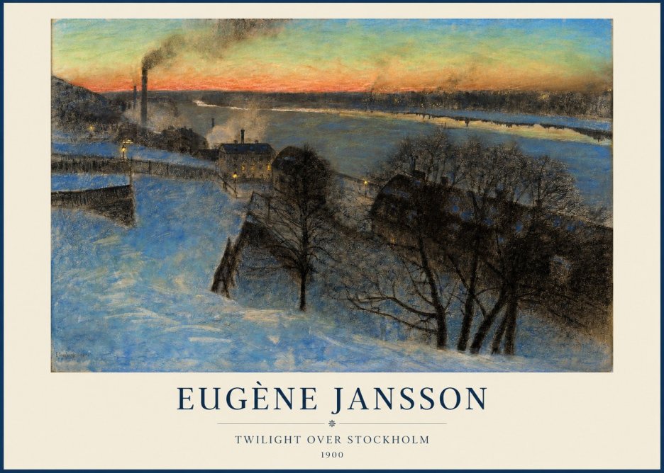 Eugène Jansson Twilight over Stockholm No1 - Affiche