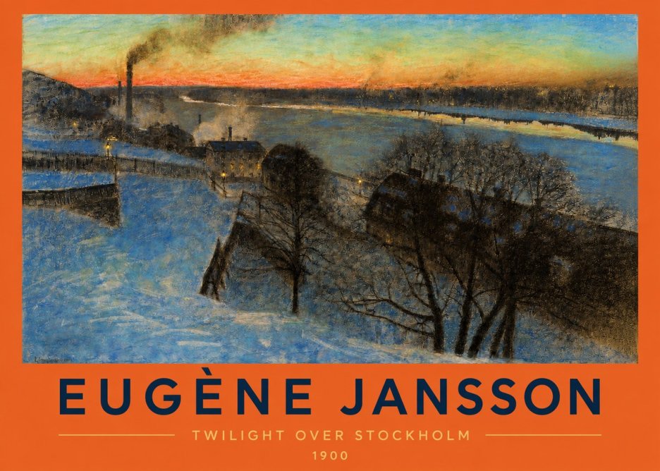 Eugène Jansson Twilight over Stockholm No2 - Affiche