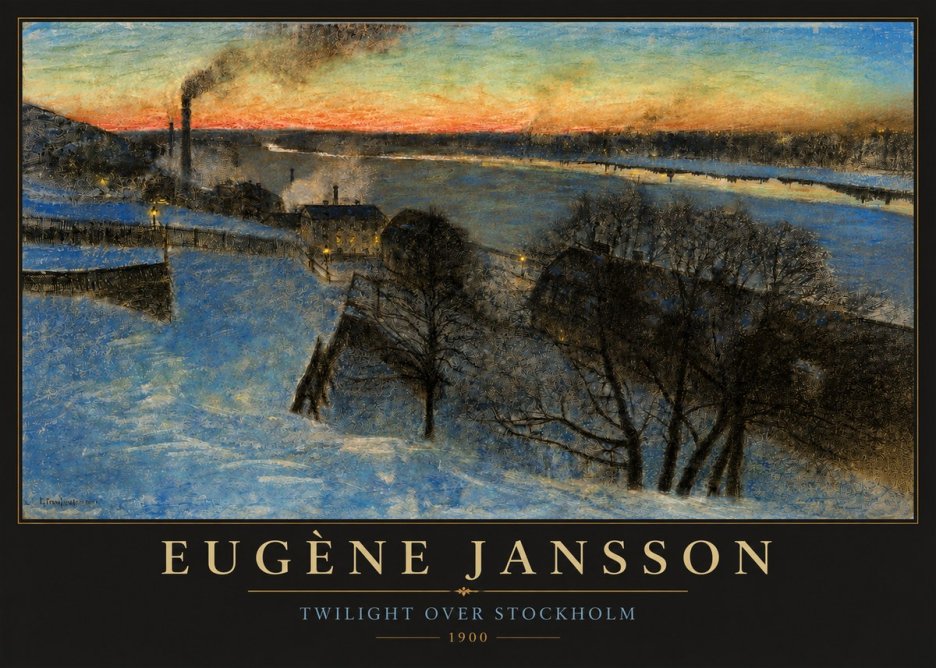 Eugène Jansson Twilight over Stockholm No3 - Affiche