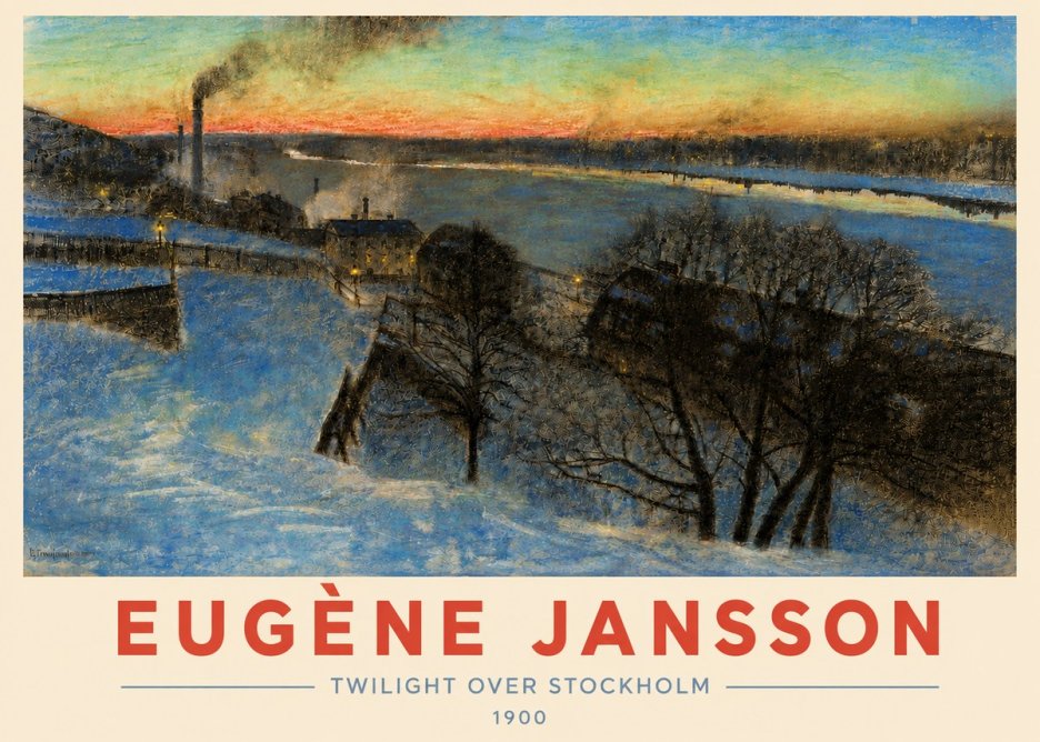Eugène Jansson Twilight over Stockholm No4 - Affiche