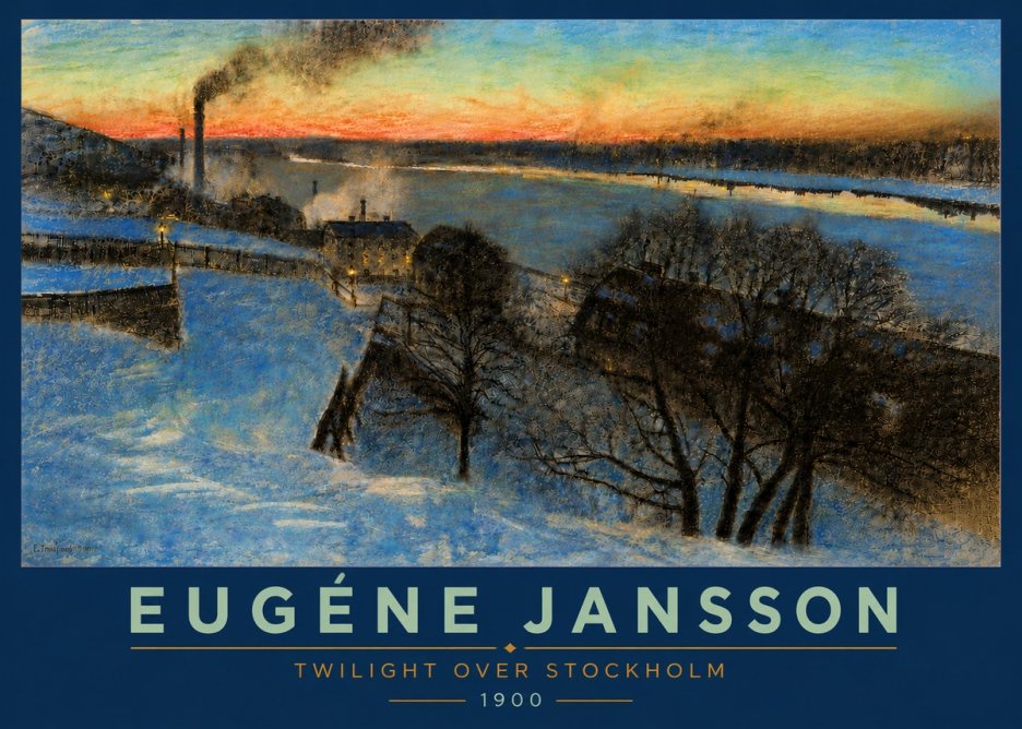 Eugène Jansson Twilight over Stockholm No5 - Affiche