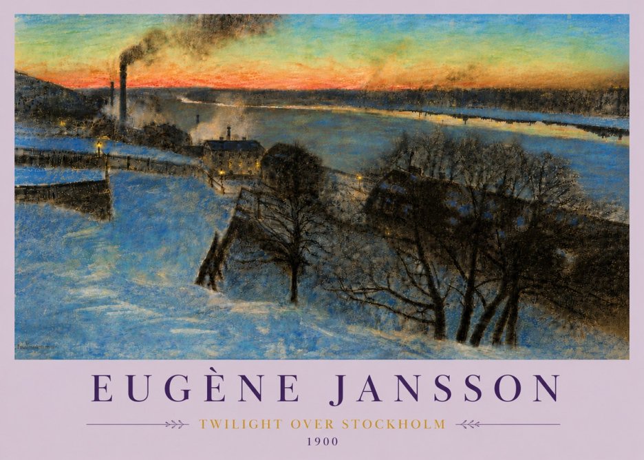 Eugène Jansson Twilight over Stockholm No6 - Affiche
