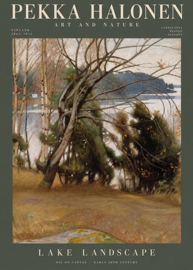 Pekka Halonen Lake Landscape No4 - Affiche
