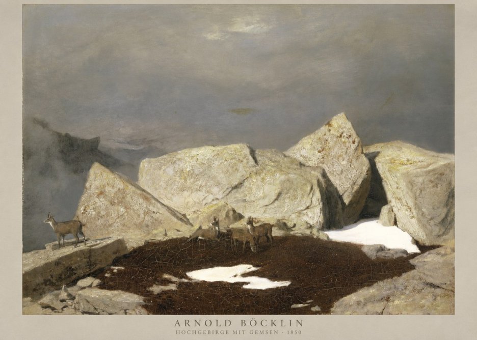 Arnold Böcklin Hochgebirge Mit Gemsen No2 - Affiche