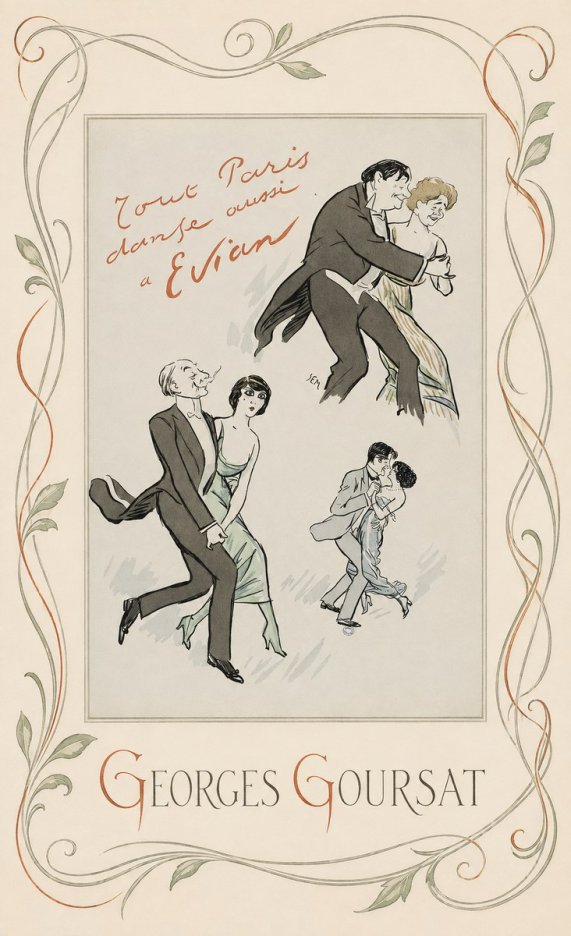 Georges Goursat Tout Paris Danse Aussi À Evian No4 - Affiche