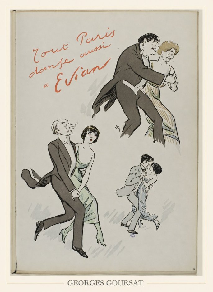 Georges Goursat Tout Paris Danse Aussi À Evian No6 - Affiche
