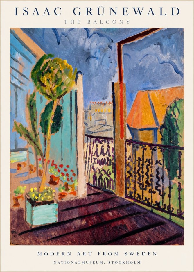 Isaac Grünewald The Balcony No1 - Affiche