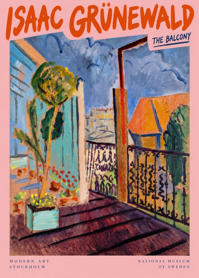 Isaac Grünewald The Balcony No2 - Affiche