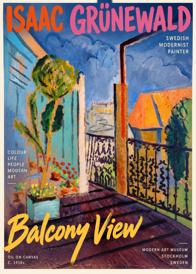 Isaac Grünewald The Balcony No4 - Affiche