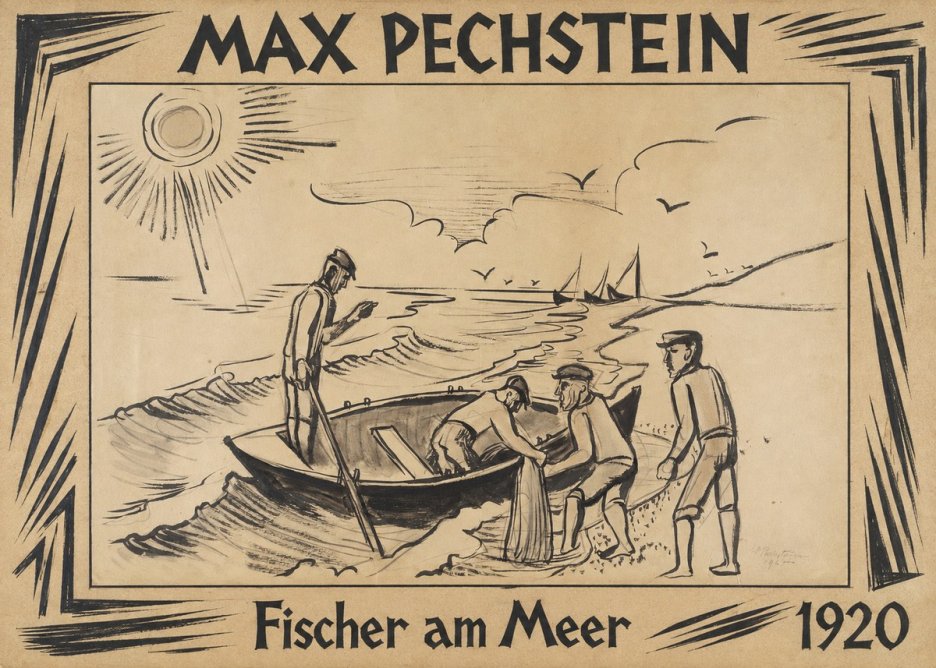 Max Pechstein Fischer Am Meer - 1920 No2 - Affiche