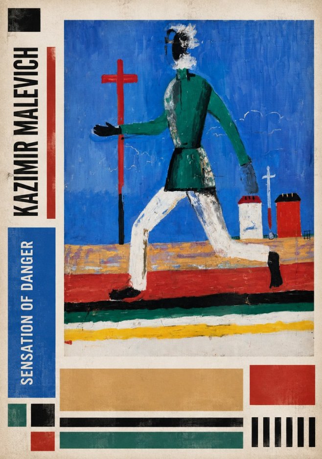 Kazimir Malevich Sensation of Danger No2 - Affiche