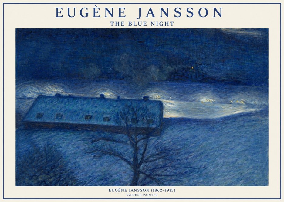 Eugène Jansson The Blue Night No1 - Affiche