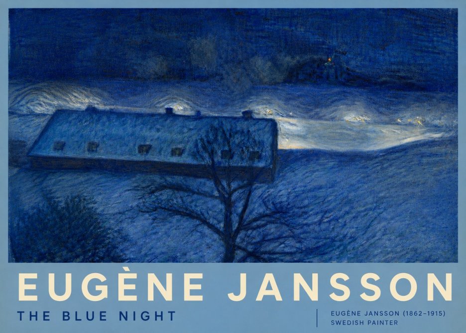 Eugène Jansson The Blue Night No3 - Affiche