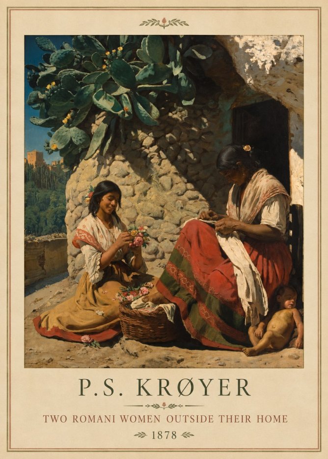 P.S. Krøyer Two Romani Women Outside Their Home No1 - Affiche