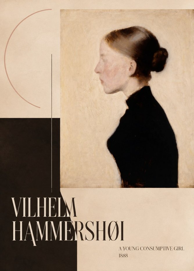 Vilhelm Hammershøi A Young Consumptive Girl No6 - Affiche