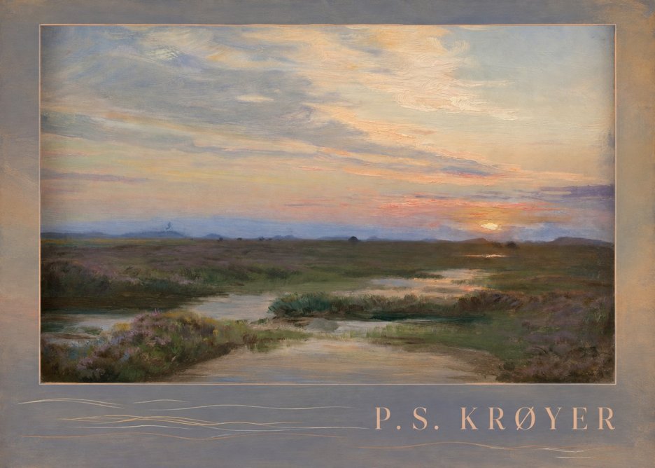 P.S. Krøyer Moorland with Sunset No2 - Affiche