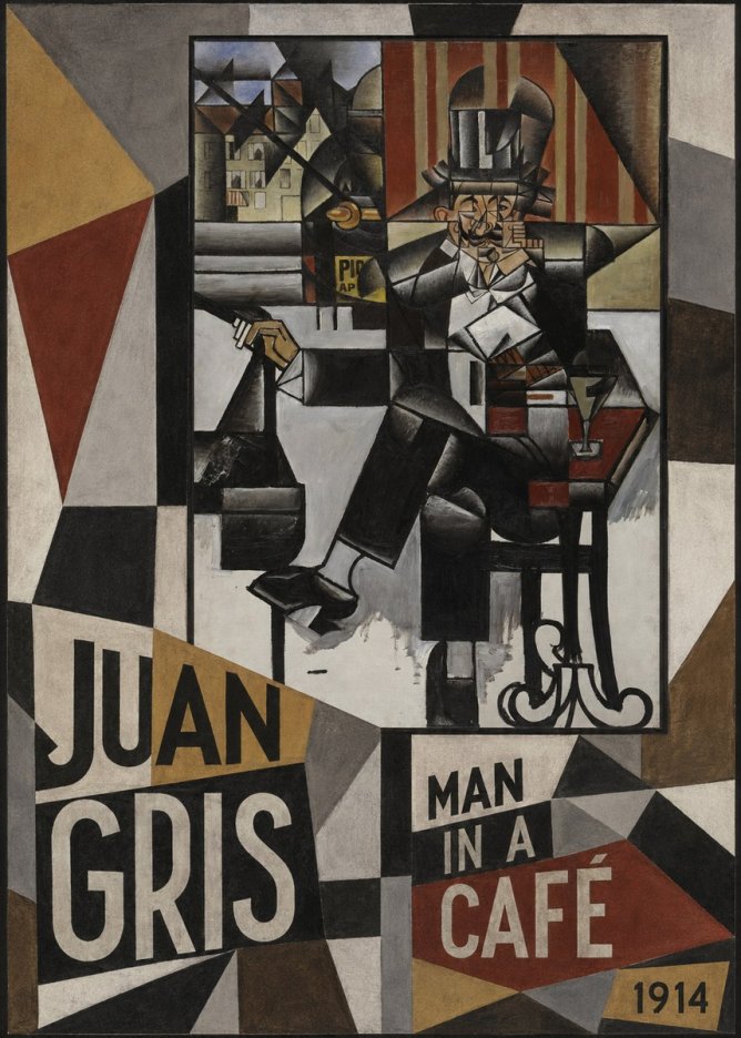 Juan Gris Man in a Café No5 - Affiche